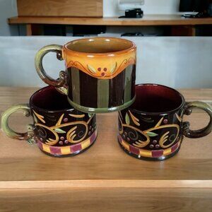 2002 DEMDACO "Choc Berries" 3 Mugs Rare Vintage EUC